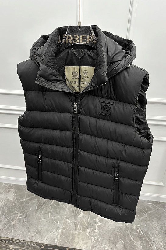 Мужской чёрный жилет Burberry embroidered-logo
