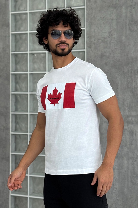 Футболка белого цвета Dsquared2 Flag of Canada