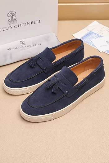 Мужские замшевые лоферы Brunello Cucinelli   