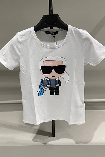 Женская белая футболка Karl Lagerfeld "Aquarius"   