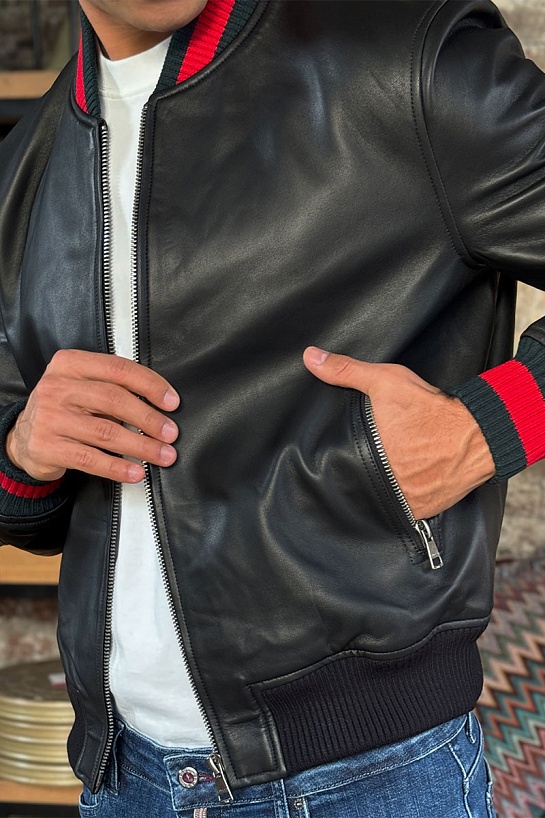 Кожаная куртка Gucci premium