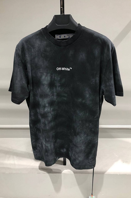 Тёмно-серая оверсайз футболка Off-White Tie Dye Arrows