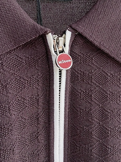 Вязаное поло коричневого цвета Kiton premium   