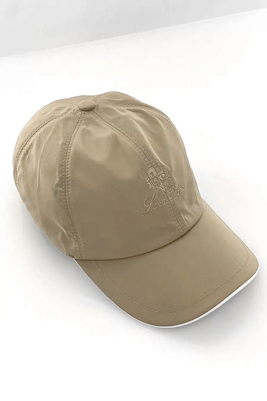 Бежевая бейсболка Loro Piana embroidered-logo