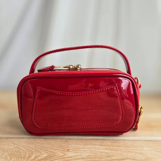 Женская лакированная сумка MIU MIU 20x12 см - Red