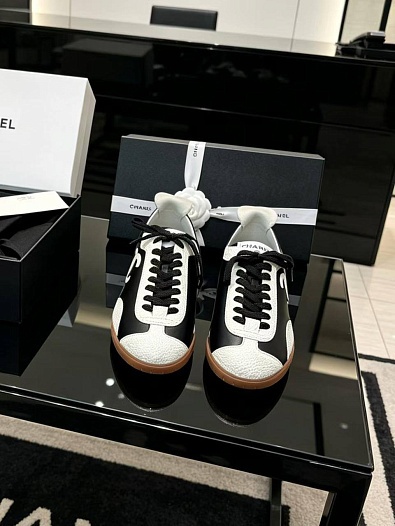 Женские кожаные кроссовки Chanel premium   