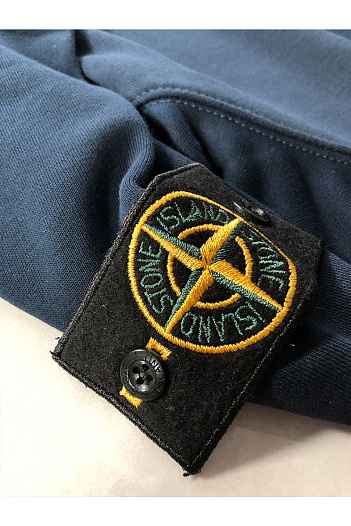 Мужской синий свитшот Stone Island с патчем на плече   