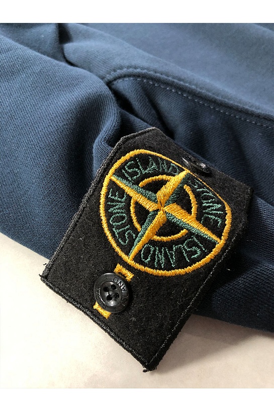 Мужской синий свитшот Stone Island с патчем на плече