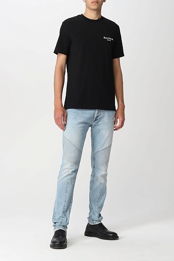 Чёрная футболка Balmain logo-print   