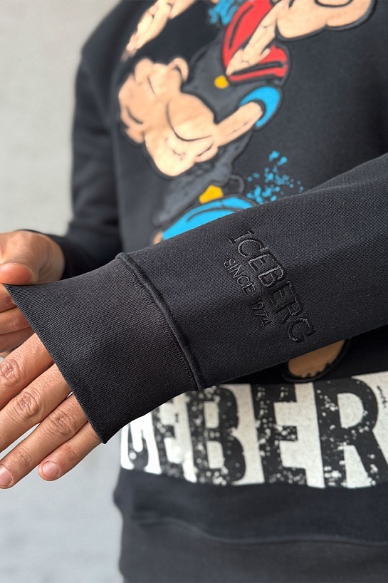 Свитшот чёрного цвета Iceberg Popeye