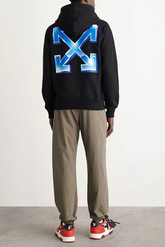 Чёрное худи Off-White Metal Arrow logo-print