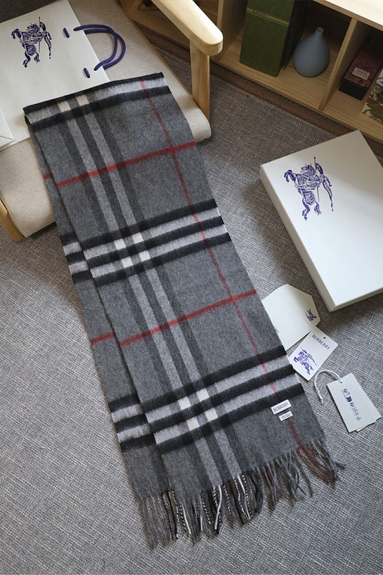 Шарф Burberry two-tone Check premium 168x30 см - Grey