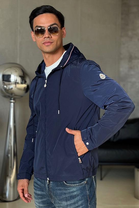 Тёмно-синяя ветровка Moncler Mira logo-patch