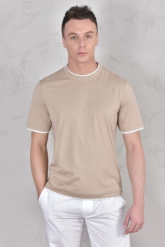 Футболка Brunello Cucinelli Premium layered-effect - Beige