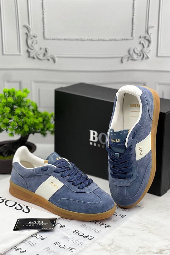 Замшевые кроссовки Hugo Boss Brandon Tenn - Blue