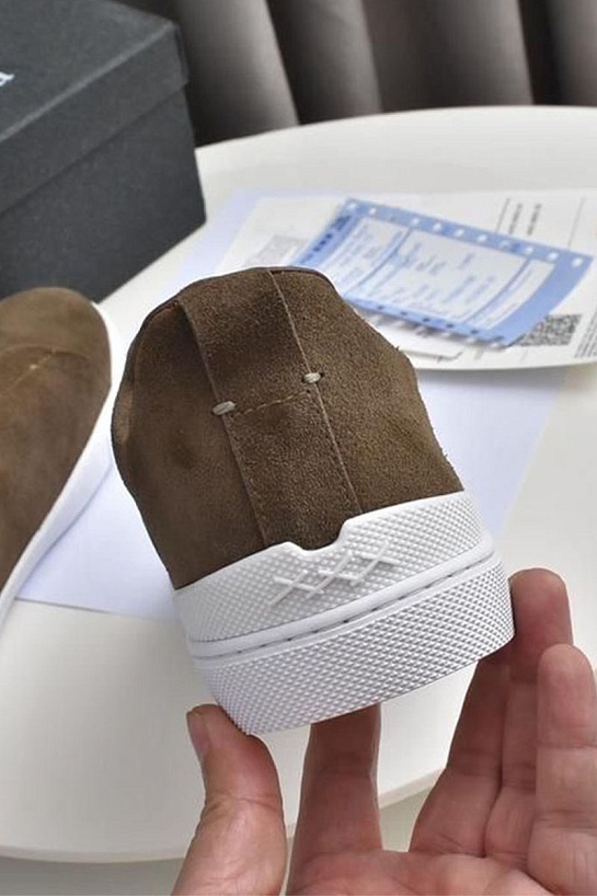 Замшевые кроссовки Ermenegildo Zegna Triple Stitch low-top - Brown