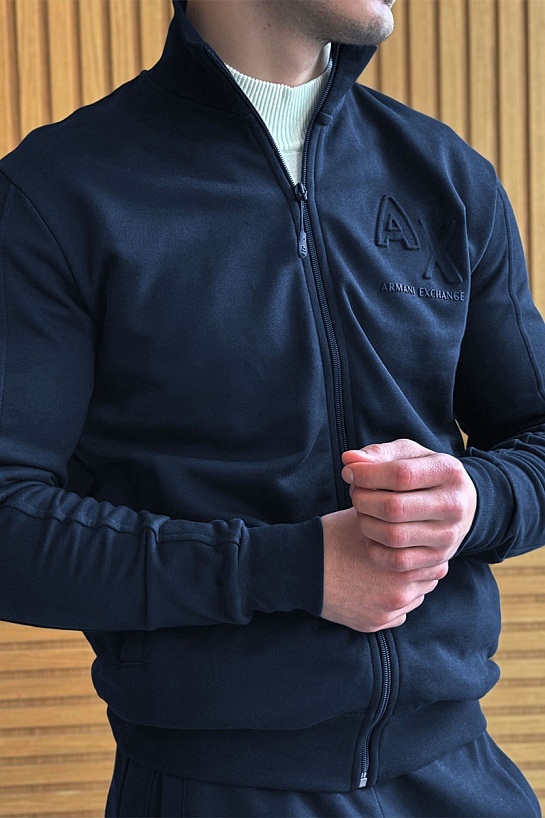 Кофта на молнии Armani Exchange тёмно-синего цвета