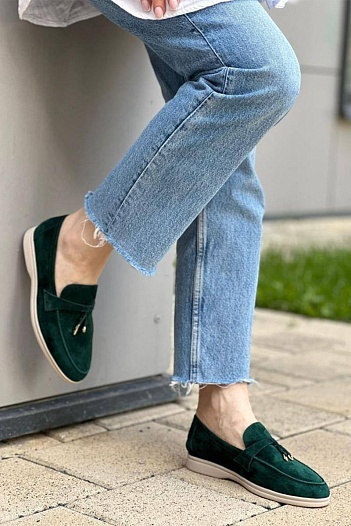 Женские замшевые лоферы Loro Piana Open Walk   