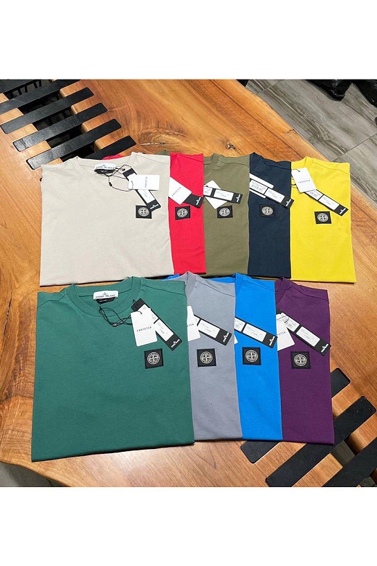 Футболка белого цвета Stone Island compass-patch