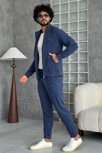 Кофта на молнии Hugo Boss синего цвета   