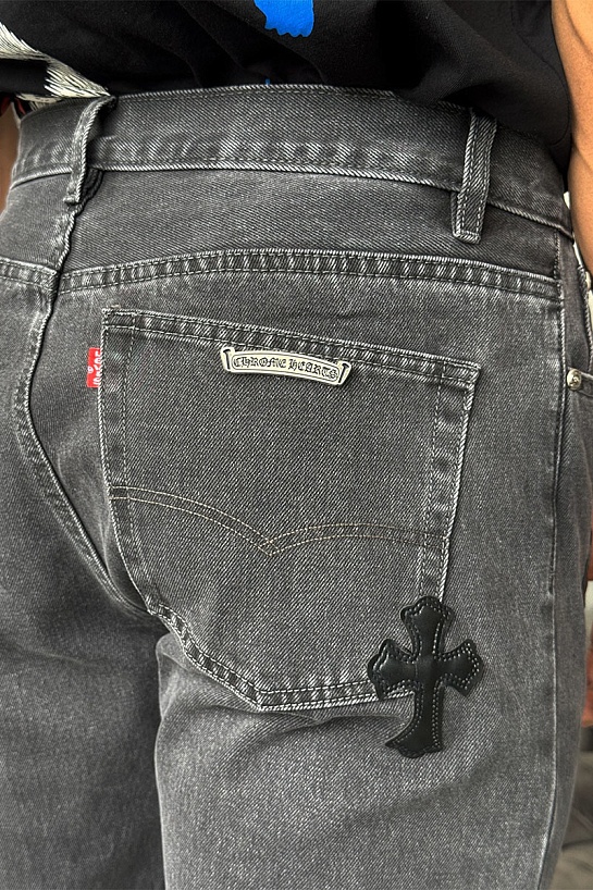 Мужские джинсы Chrome Hearts multi-patch - Black Washed