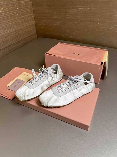 Женские кроссовки MIU MIU Plume Satin premium   