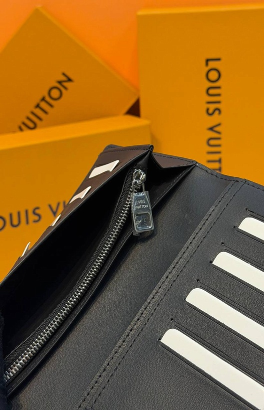 Кожаный бумажник Louis Vuitton Brazza premium 10x19x2 см