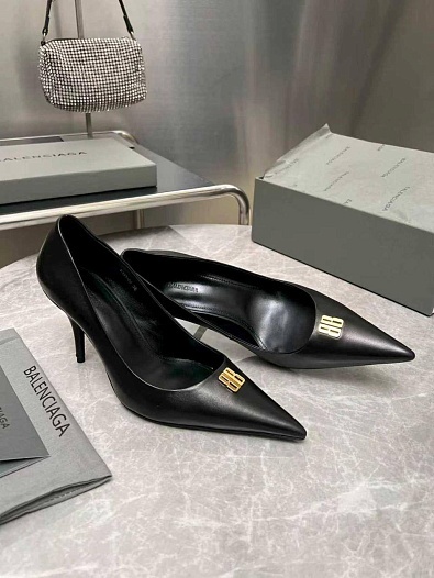 Женские кожаные туфли на каблуке Balenciaga premium   