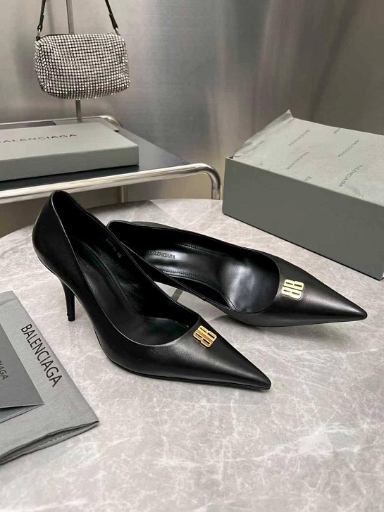 Женские кожаные туфли на каблуке Balenciaga premium