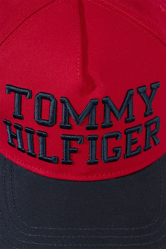 Мужская красная бейсболка Tommy Hilfiger logo-embroidered