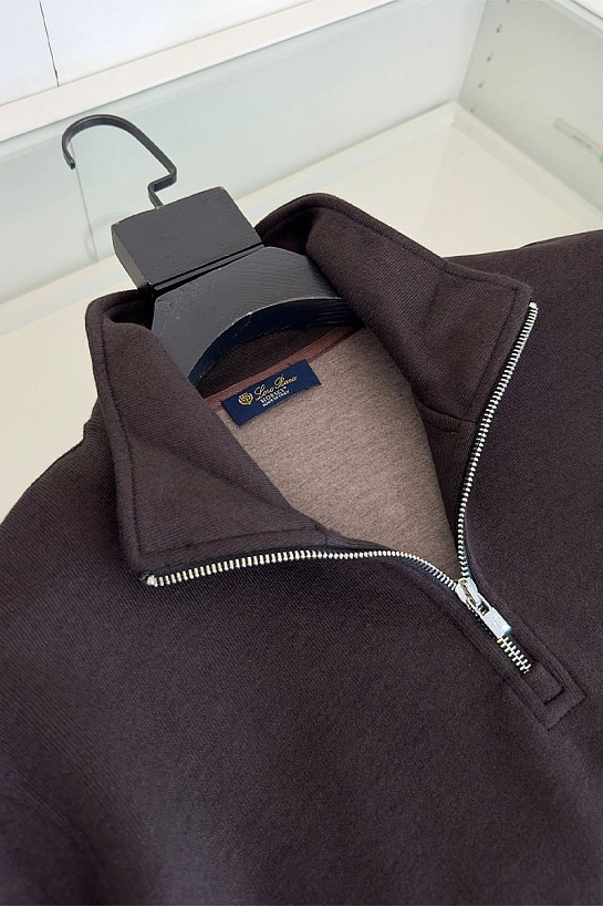Утеплённая кофта Loro Piana zip-neck - Brown