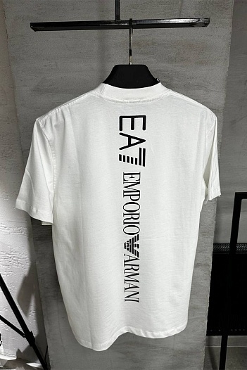 Мужская белая футболка Emporio Armani 7 logo-print   