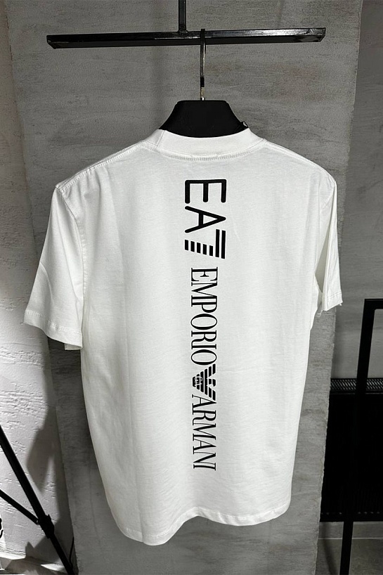 Мужская белая футболка Emporio Armani 7 logo-print