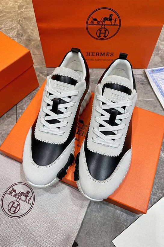 Мужские кроссовки Hermes Bouncing - White / Black