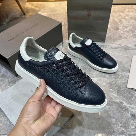 Мужские кроссовки Brunello Cucinelli grain leather - Navy