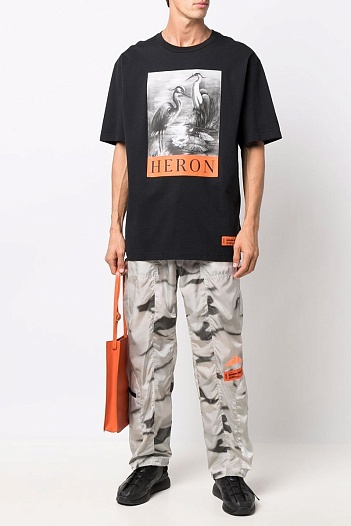 Чёрная оверсайз футболка Heron Preston   