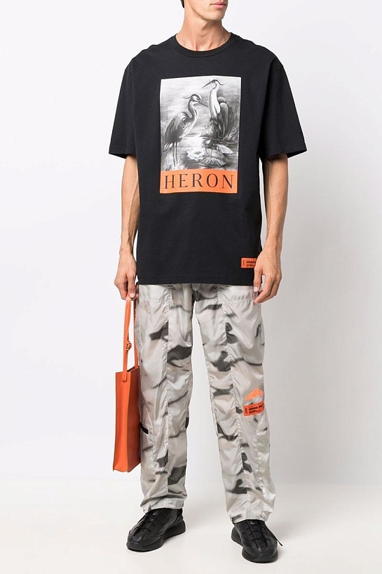 Чёрная оверсайз футболка Heron Preston