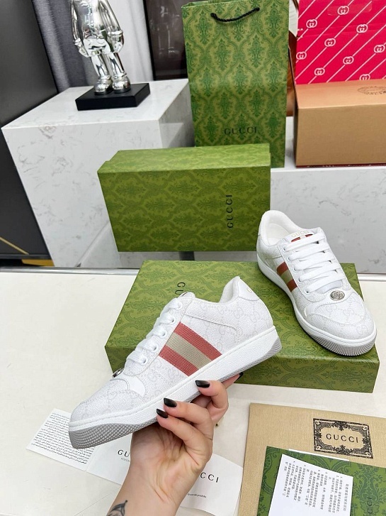 Женские комбинированные кроссовки Gucci GG Screener Premium