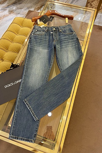 Мужские синие джинсы Dolce & Gabbana classic fit Premium   