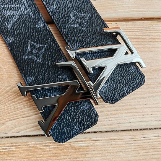 Кожаный ремень Louis Vuitton Monogram Eclipse (ширина 4 см)