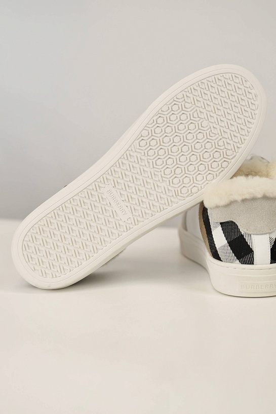 Мужские кроссовки с мехом Burberry Stevie - White