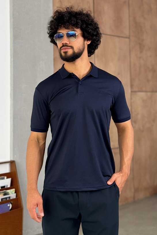 Мужское поло Loro Piana синего цвета