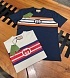 Футболка тёмно-синего цвета Gucci Interlocking G stripe