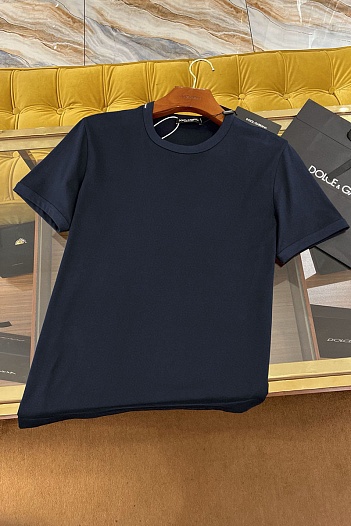 Мужская тёмно-синяя футболка Dolce & Gabbana Premium   
