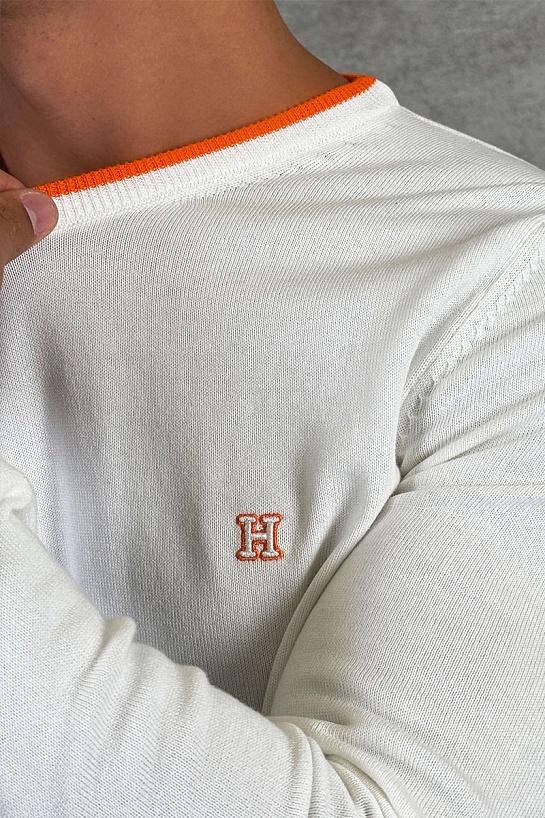 Мужской джемпер Hermes белого цвета