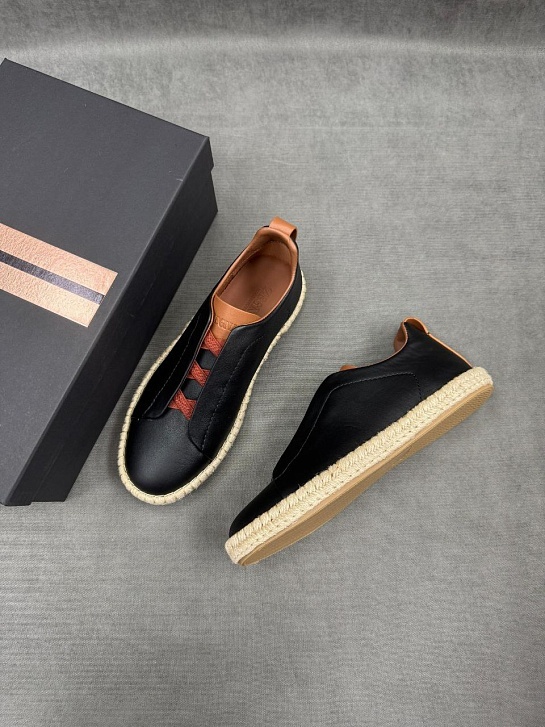 Мужские кроссовки Ermenegildo Zegna Triple Stitch - Black