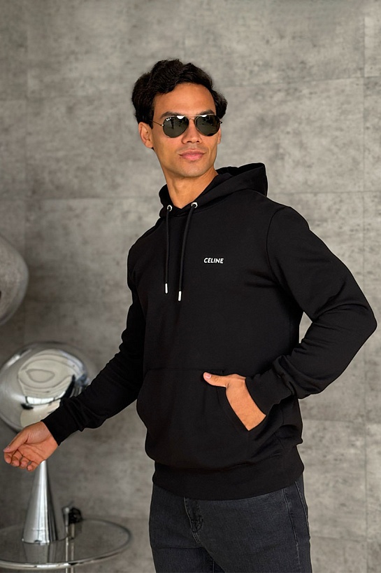 Мужское худи Celine чёрного цвета