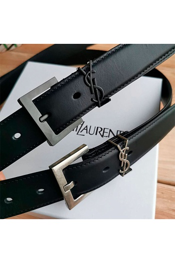 Кожаный ремень YSL Cassandre (ширина 3 см, длина 80 / 85 см)   