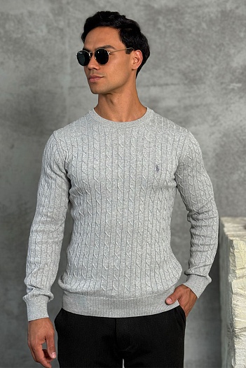 Мужской джемпер Polo Ralph Lauren cable-knit - Light Grey   
