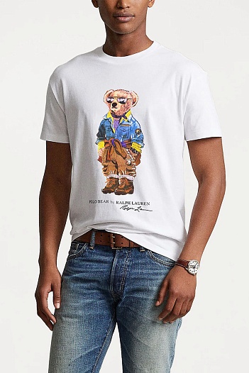 Мужская белая футболка Polo Ralph Lauren "Bear"   